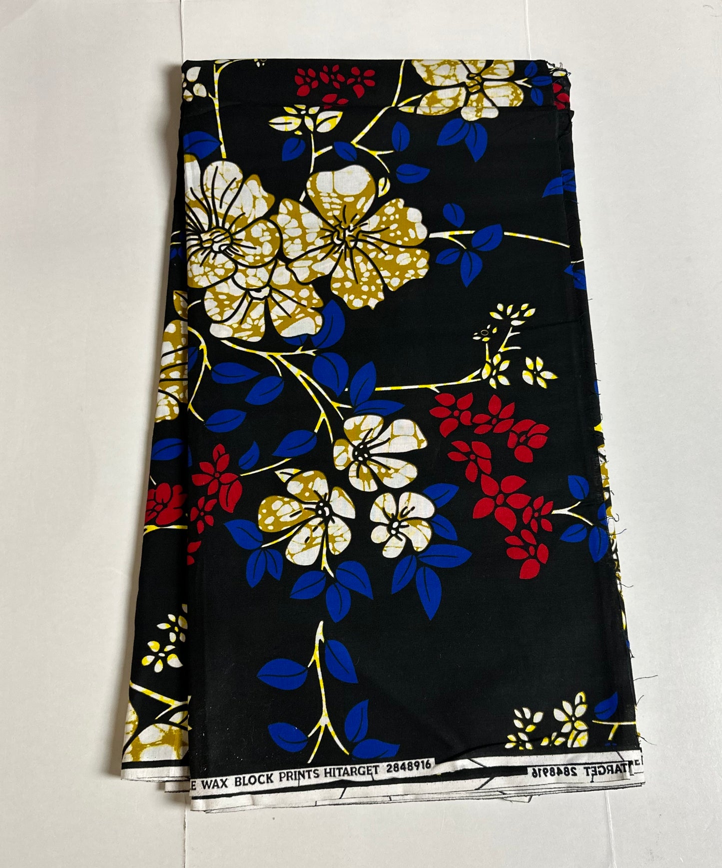 African Print Fabric, - Blue, Red, Beige Ankara Fabric