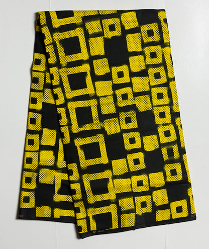 African Print Fabric, Ankara -Yellow Fabric