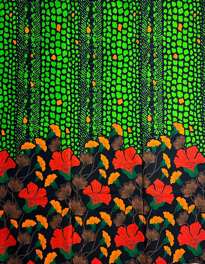 African Print Fabric, Ankara - Green Fabric