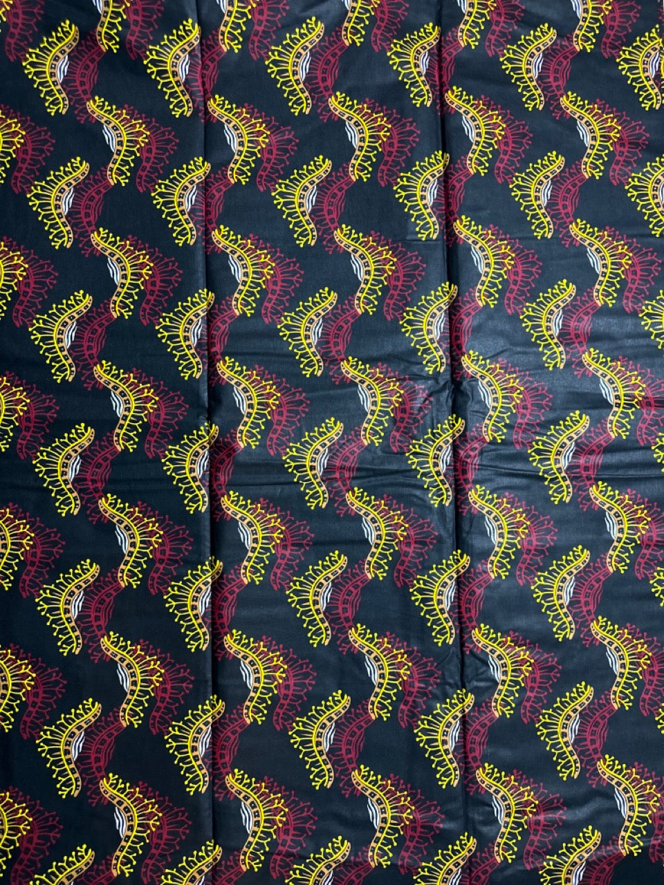 African Print Fabric, Ankara - Red, Yellow Fabric