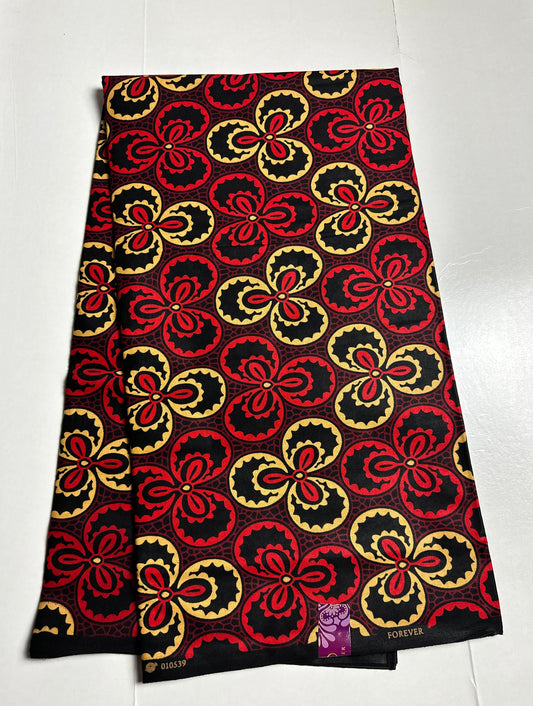 African Print Fabric, Ankara - Red Fabric
