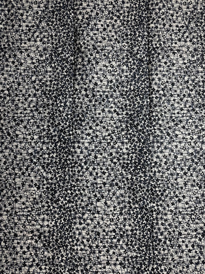 African Print Fabric, Ankara - White, Black Fabric