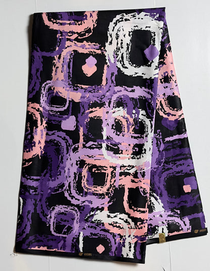 African Print Fabric, Ankara - Purple Fabric