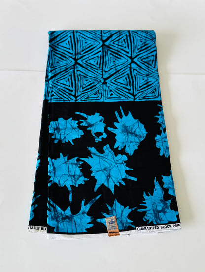 African Print Fabric, Ankara - Blue Fabric