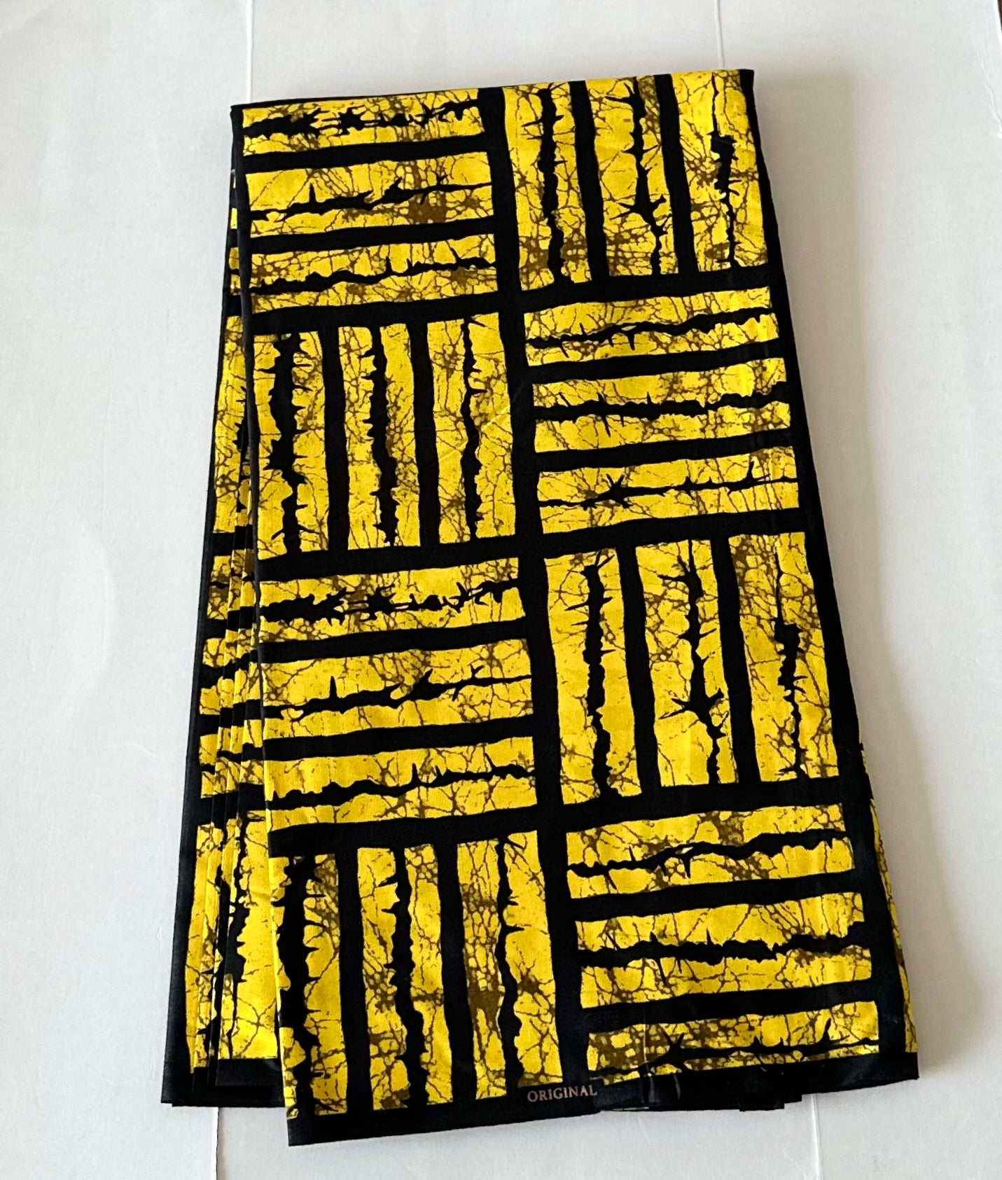 African Print Fabric, Ankara - Yellow Fabric