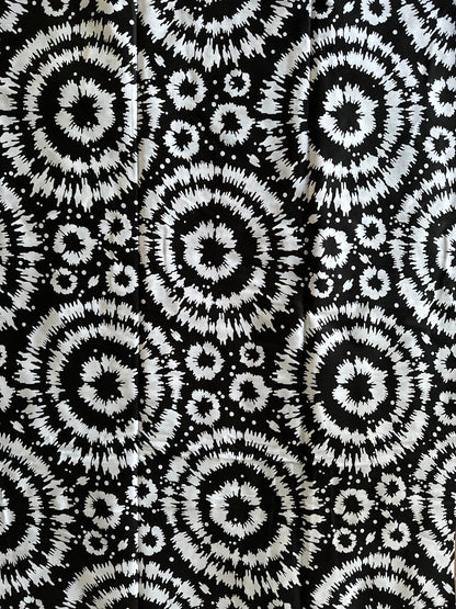 African Print Fabric, Ankara - Black, White, Monochrome Fabric