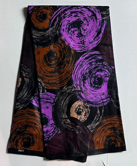 African Print Fabric, Ankara - Purple Fabric