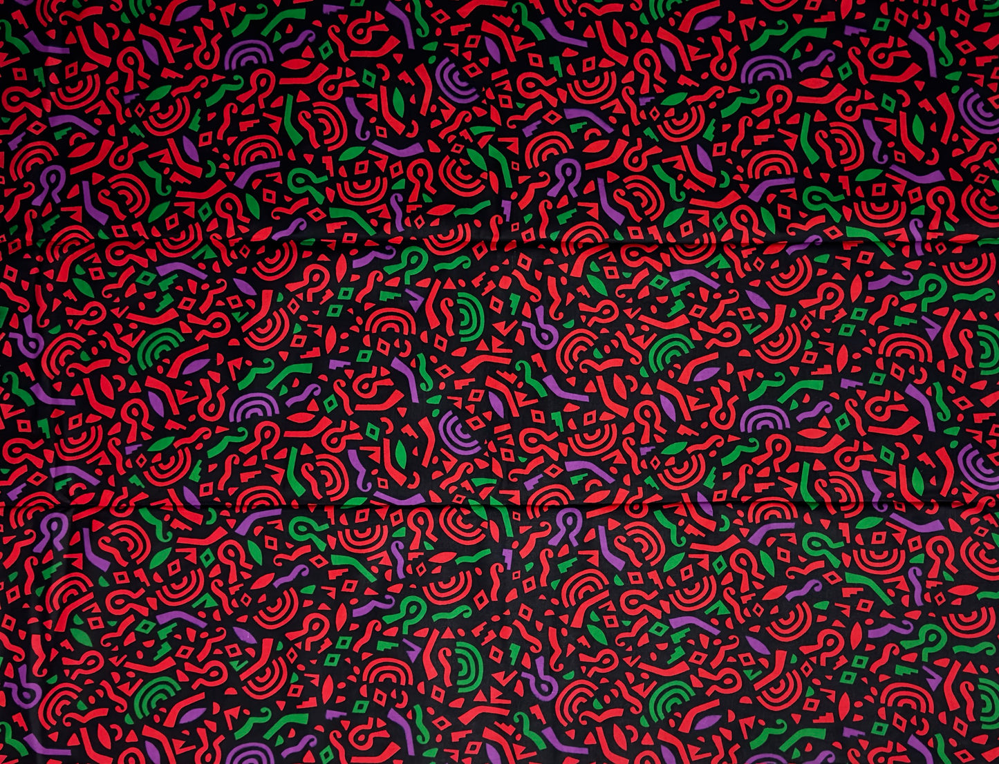 African Print Fabric, Ankara - Red, Green, Purple Fabric