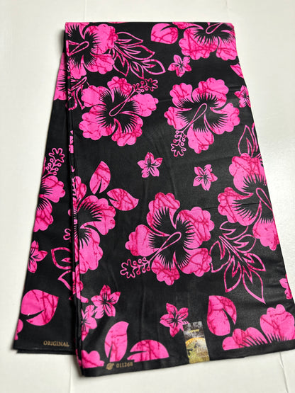 African Print Fabric, Ankara - Pink Fabric