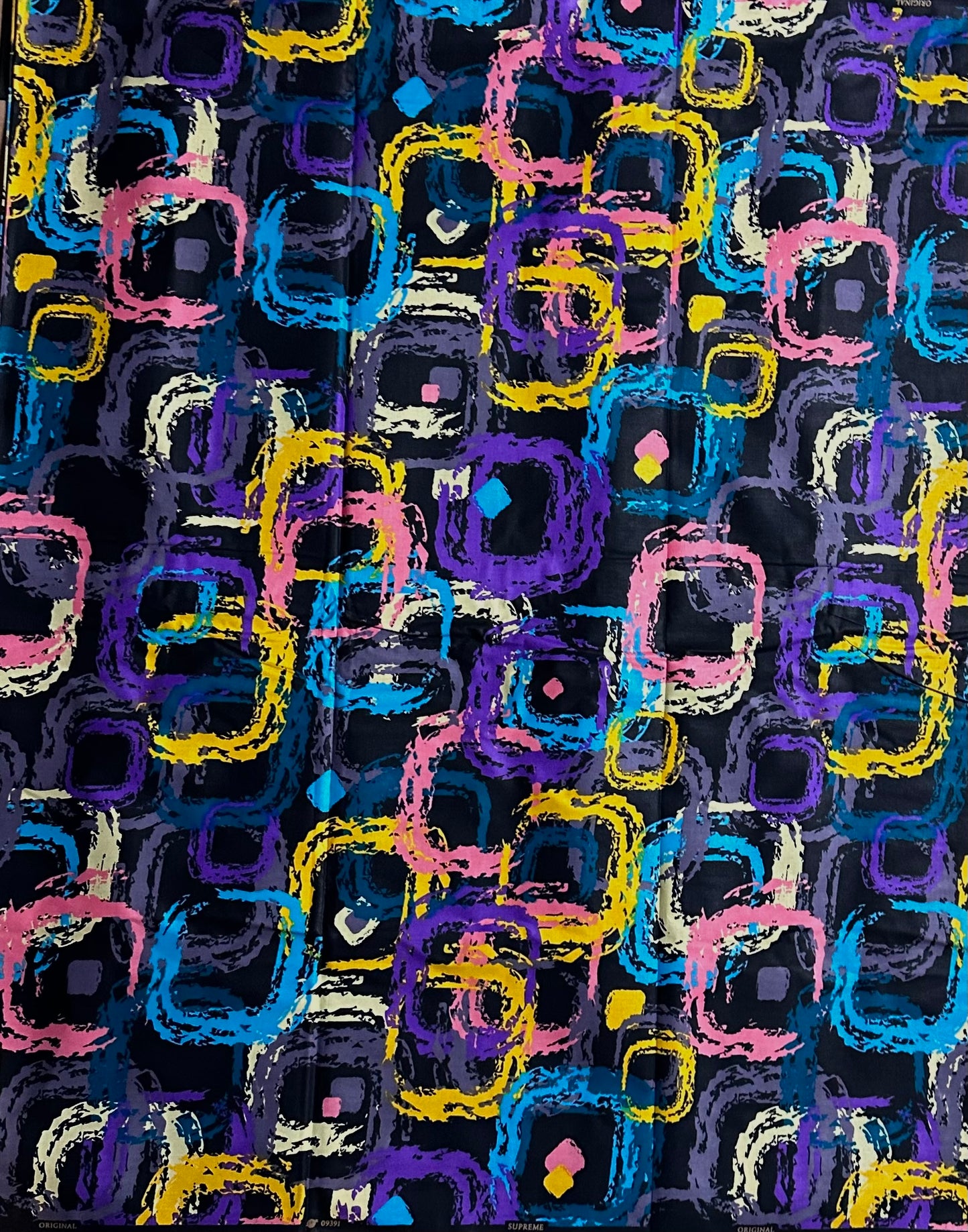 African Print Fabric, Ankara - Purple, Blue, Pink, Yellow Fabric