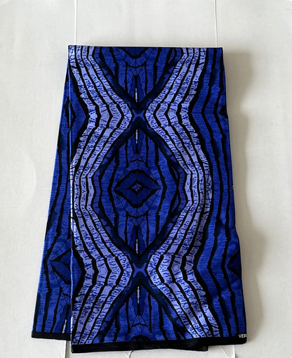 African Print Fabric, Ankara - Blue Fabric