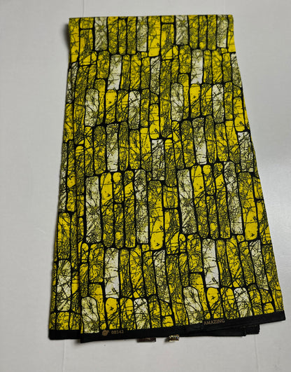 African Print Fabric, Ankara -Yellow Fabric