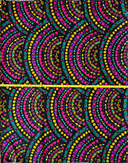 African Print Fabric, Ankara - Red, Pink, Yellow, Purple Fabric