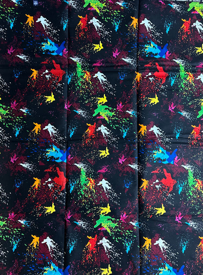 African Print Fabric, Ankara - Black Fabric