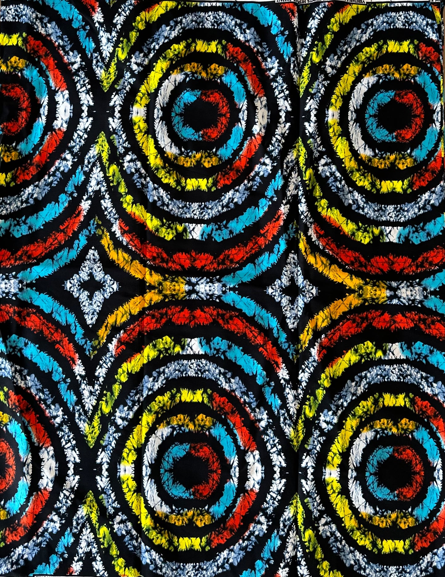 African Print Fabric, Ankara -Blue, Red, Yellow Fabric