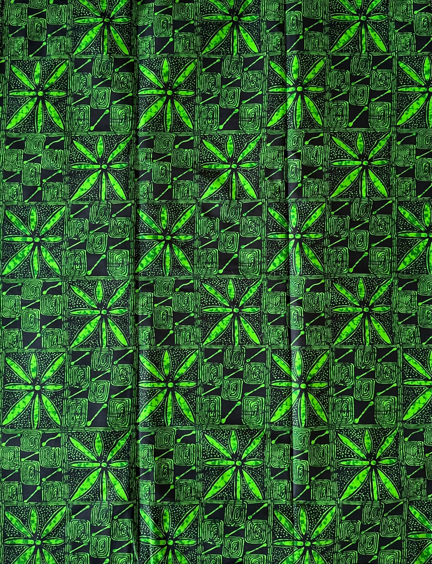 African Print Fabric, Ankara - Green Fabric