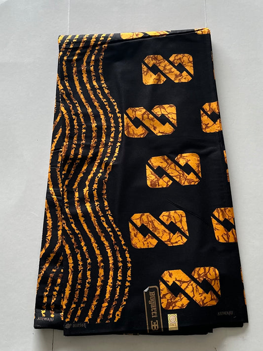 African Print Fabric, Ankara - Orange Fabric