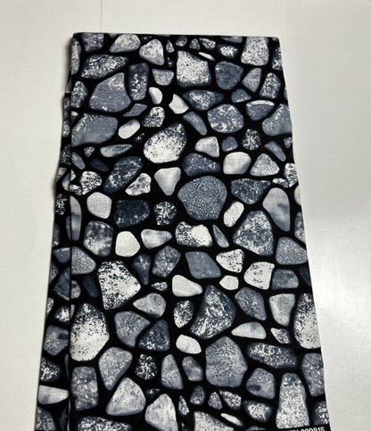 African Print Fabric, Ankara - Grey Fabric