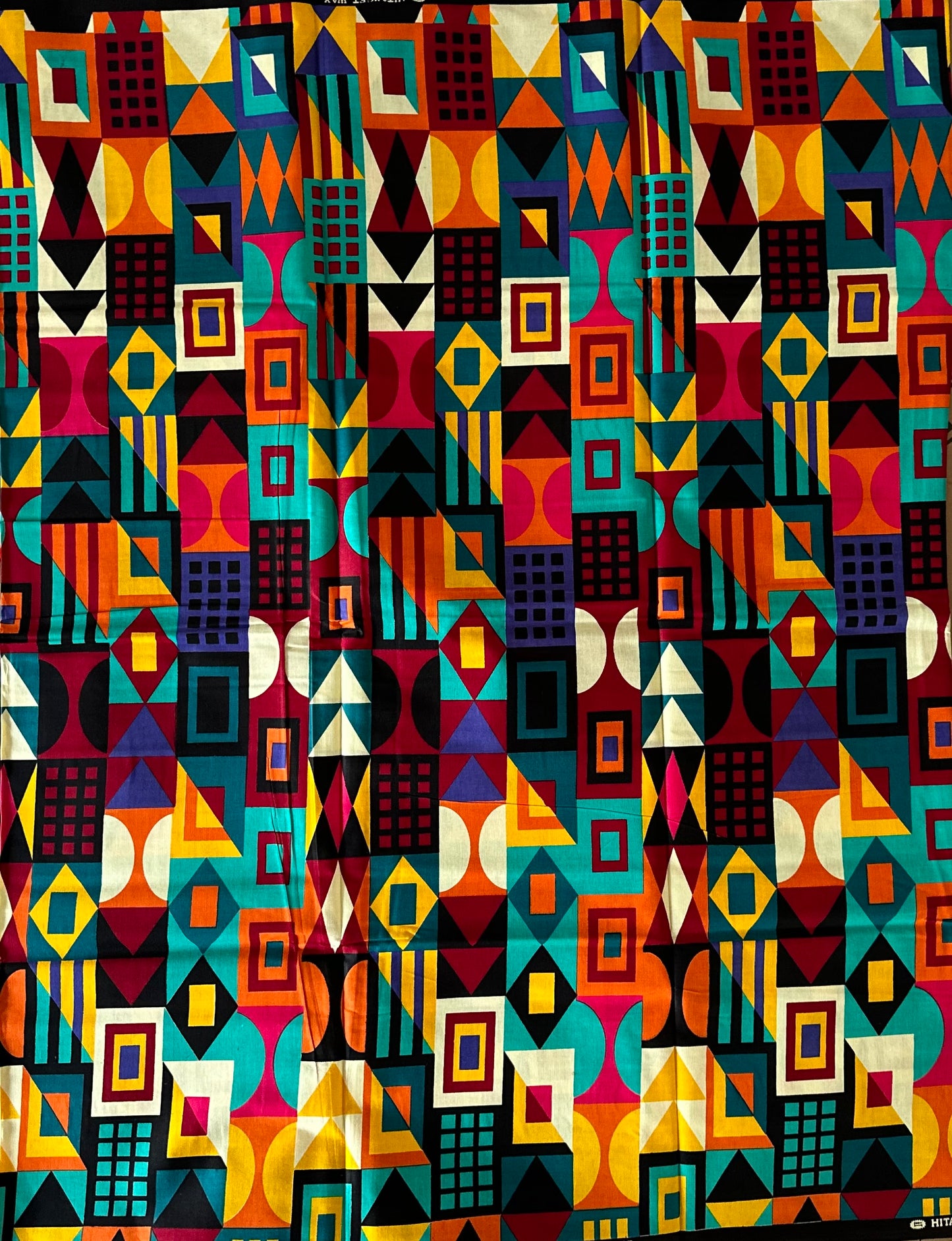 African Print Fabric, Ankara - Purple, Green, Orange Fabric