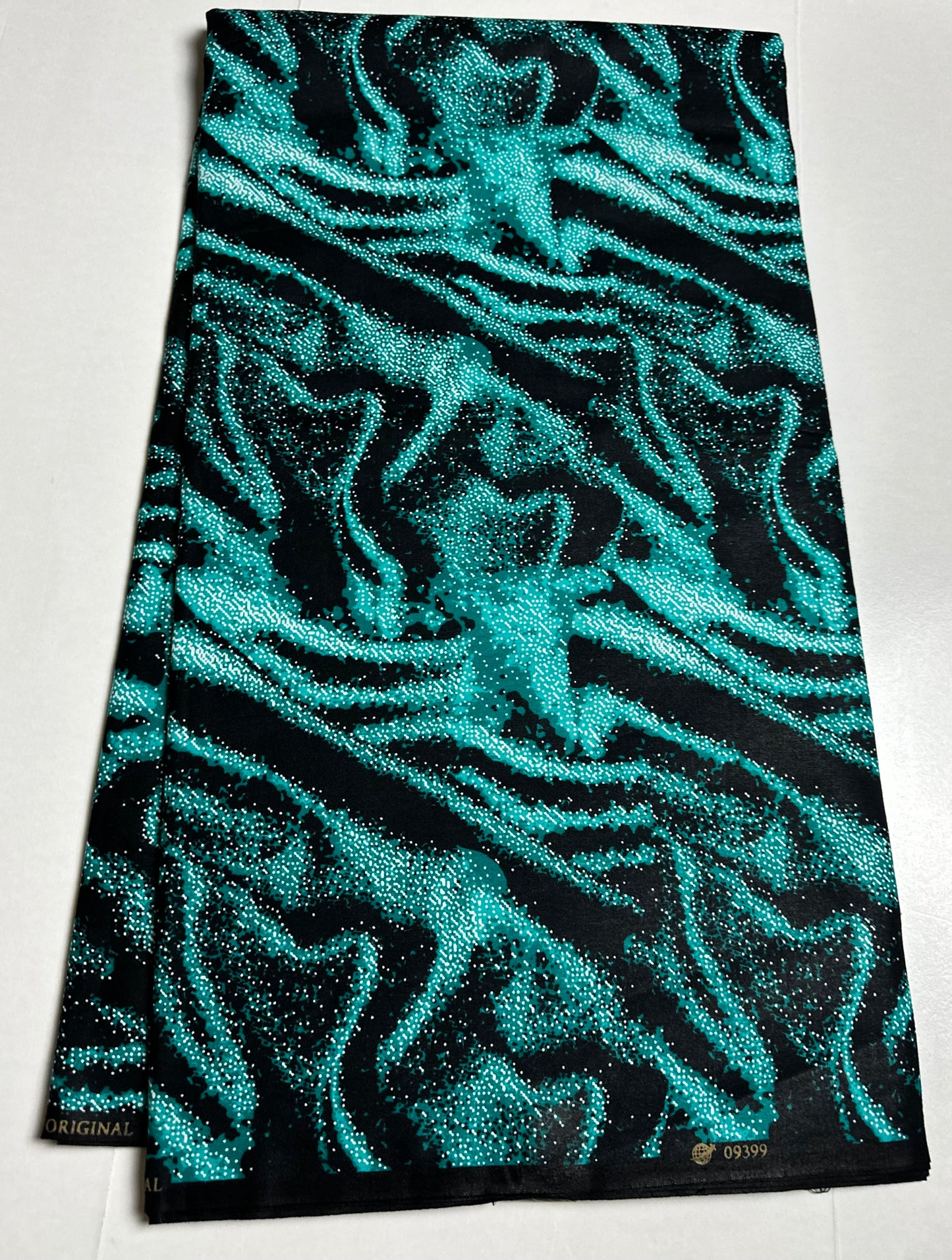 African Print Fabric, Ankara - Teal Fabric