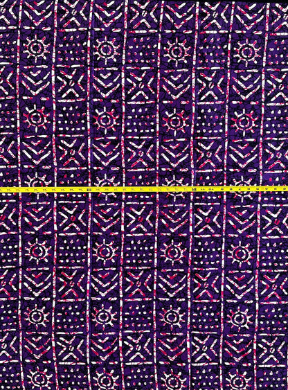 African Print Fabric, Ankara - Purple Fabric