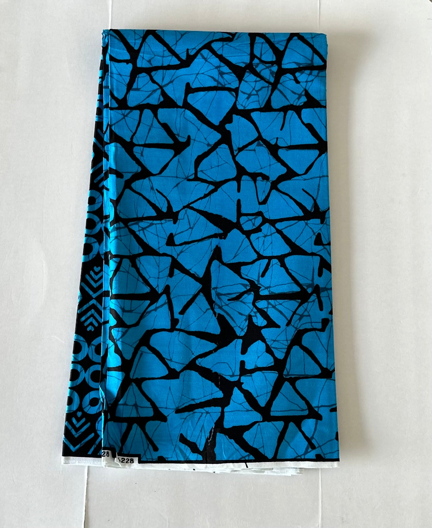 African Print Fabric, Ankara - Blue Fabric