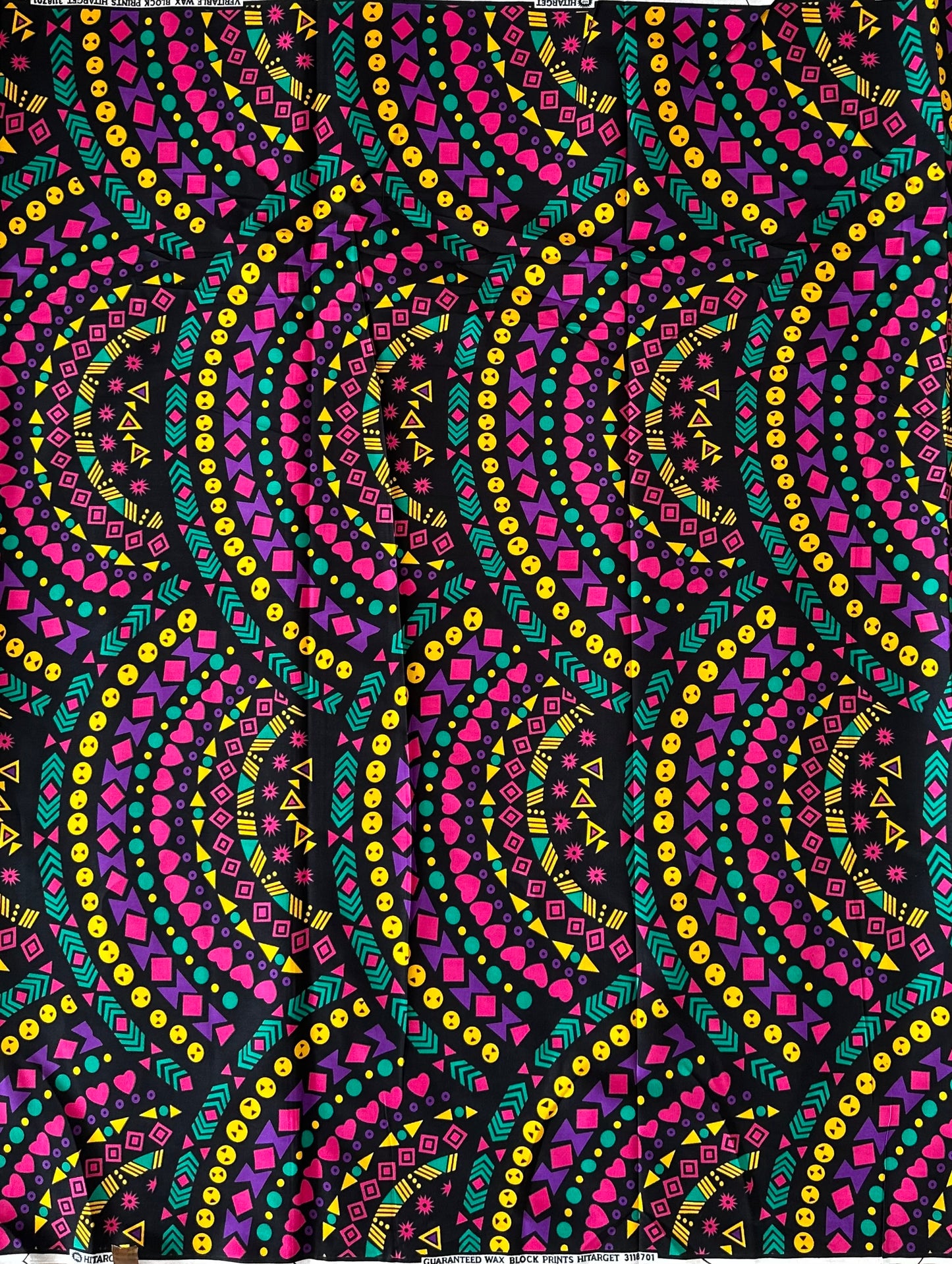 African Print Fabric, Ankara - Red, Pink, Yellow, Purple Fabric