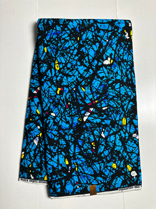 African Print Fabric, Ankara - Blue Fabric