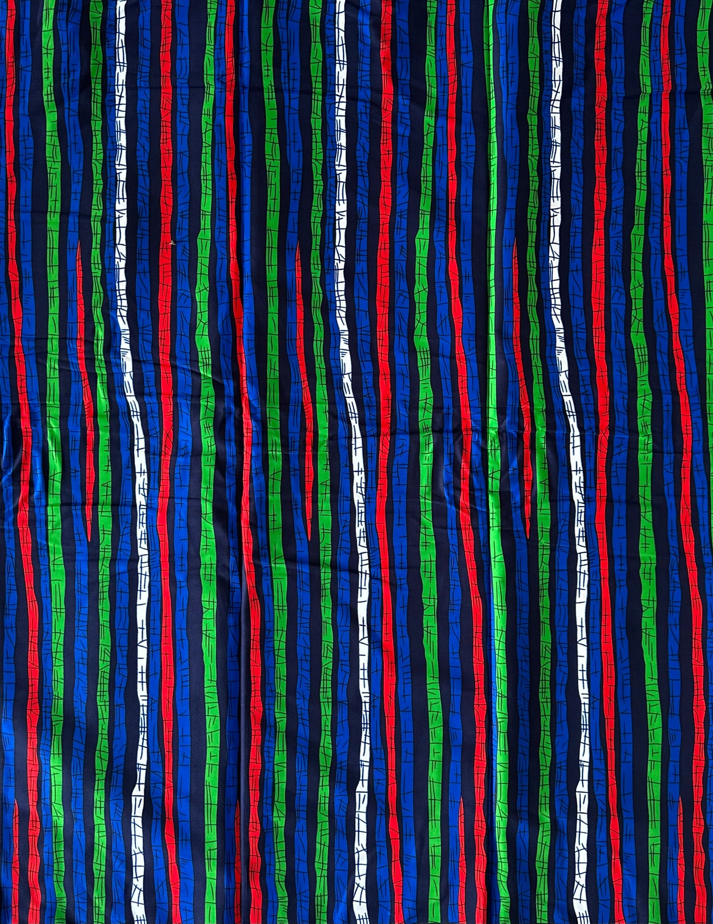 African Print Fabric, Ankara - Blue, Red, Green Fabric