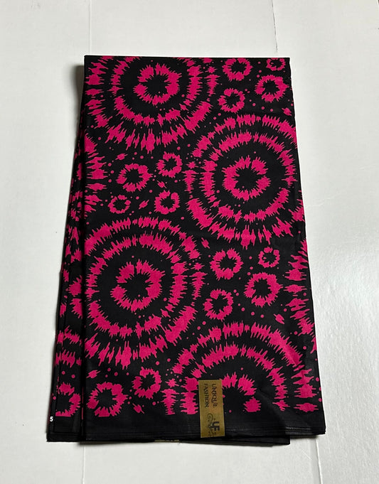 African Print Fabric, Ankara - Pink Fabric
