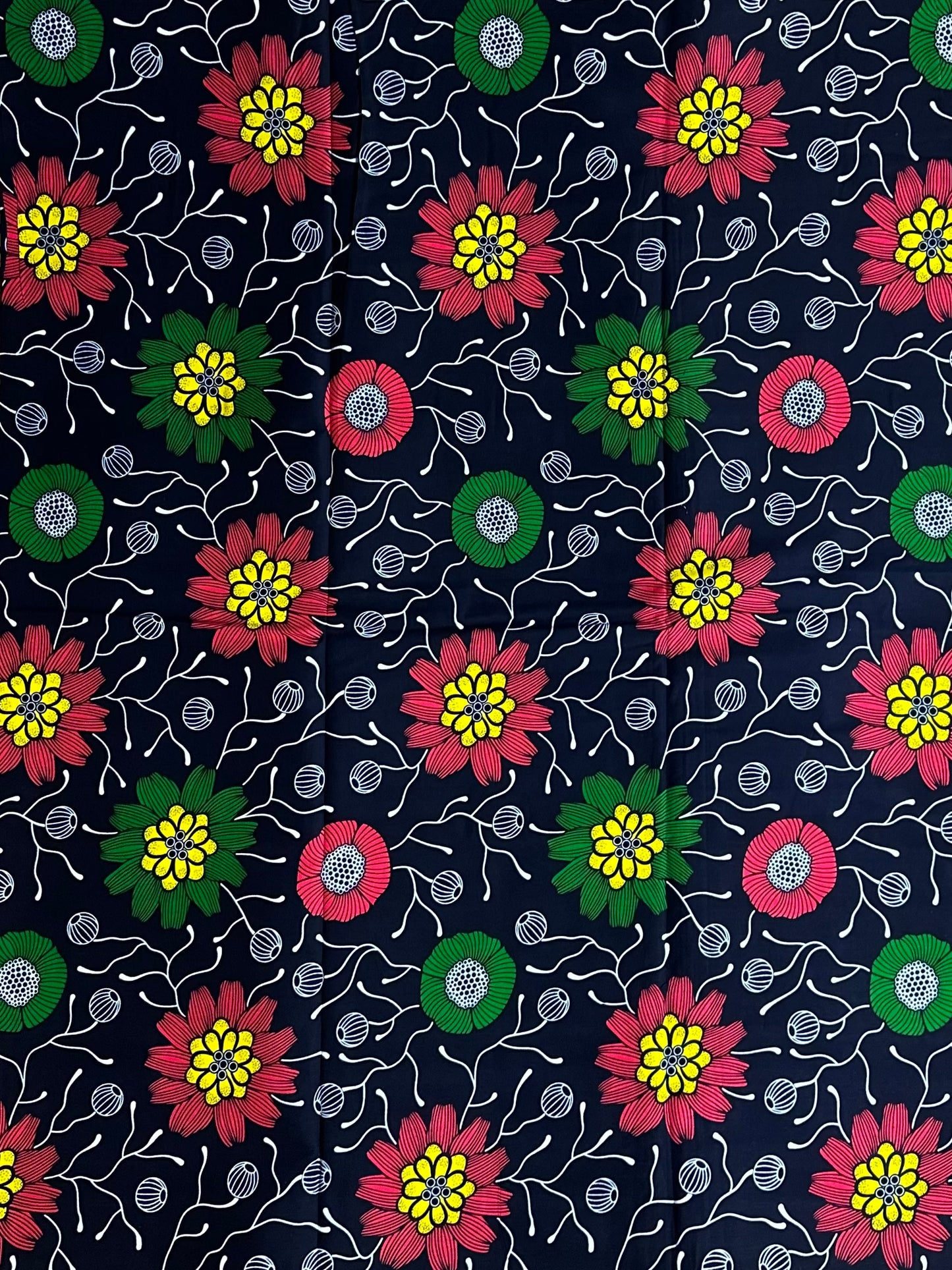 African Print Fabric, Ankara - Blue Fabric