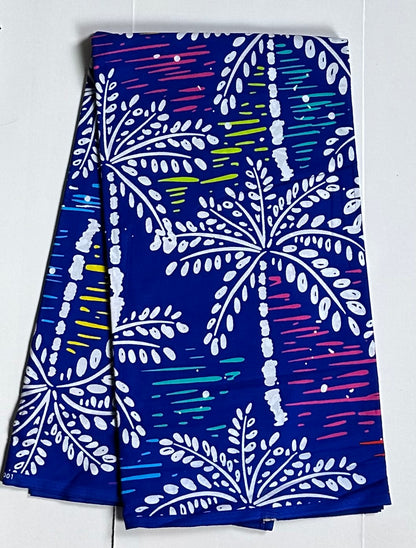 African Print Fabric, Ankara - Blue Fabric