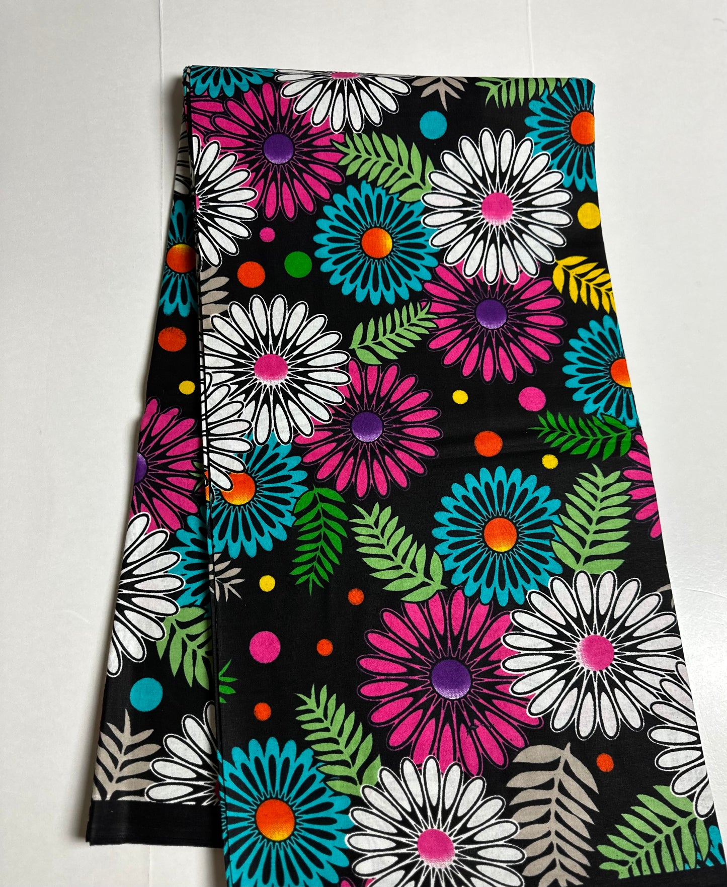 African Print Fabric, Ankara - Black Fabric