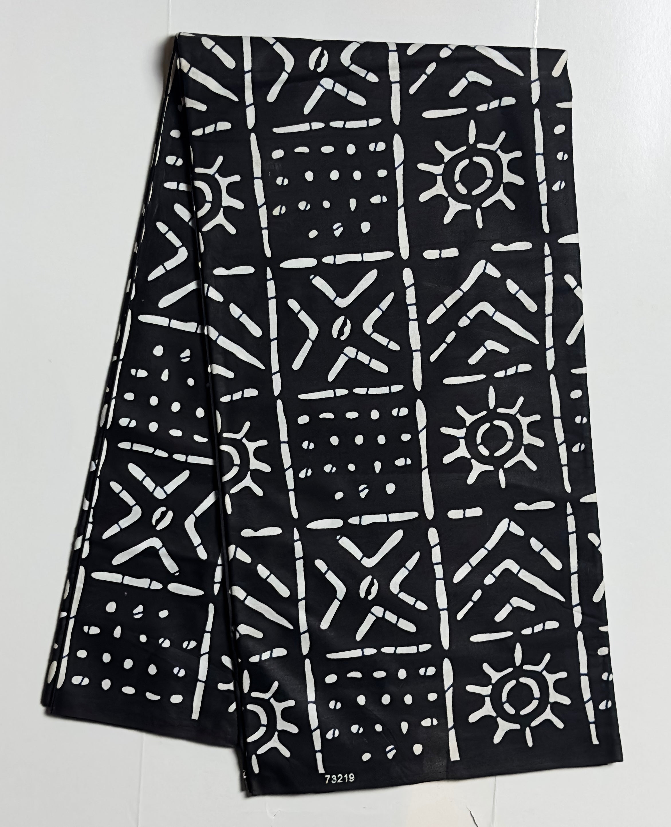 Black and white african print fabric sale