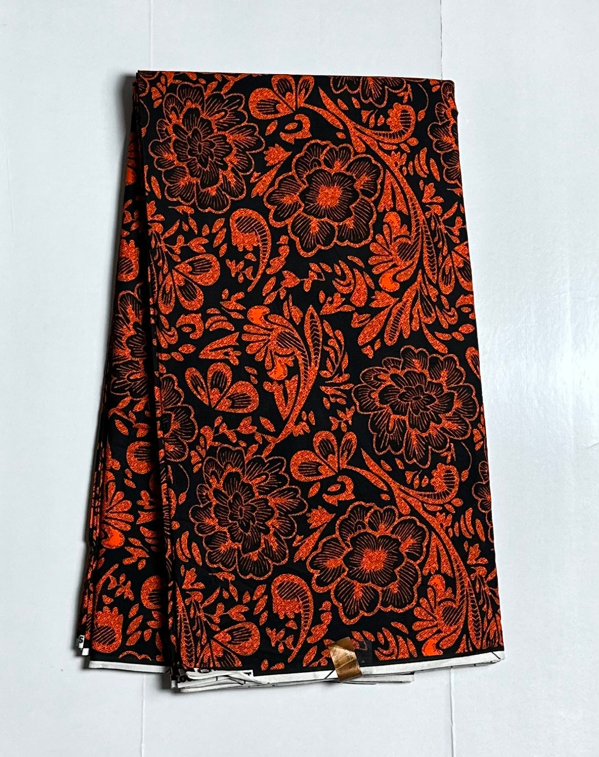 African Print Fabric, Ankara - Orange Fabric