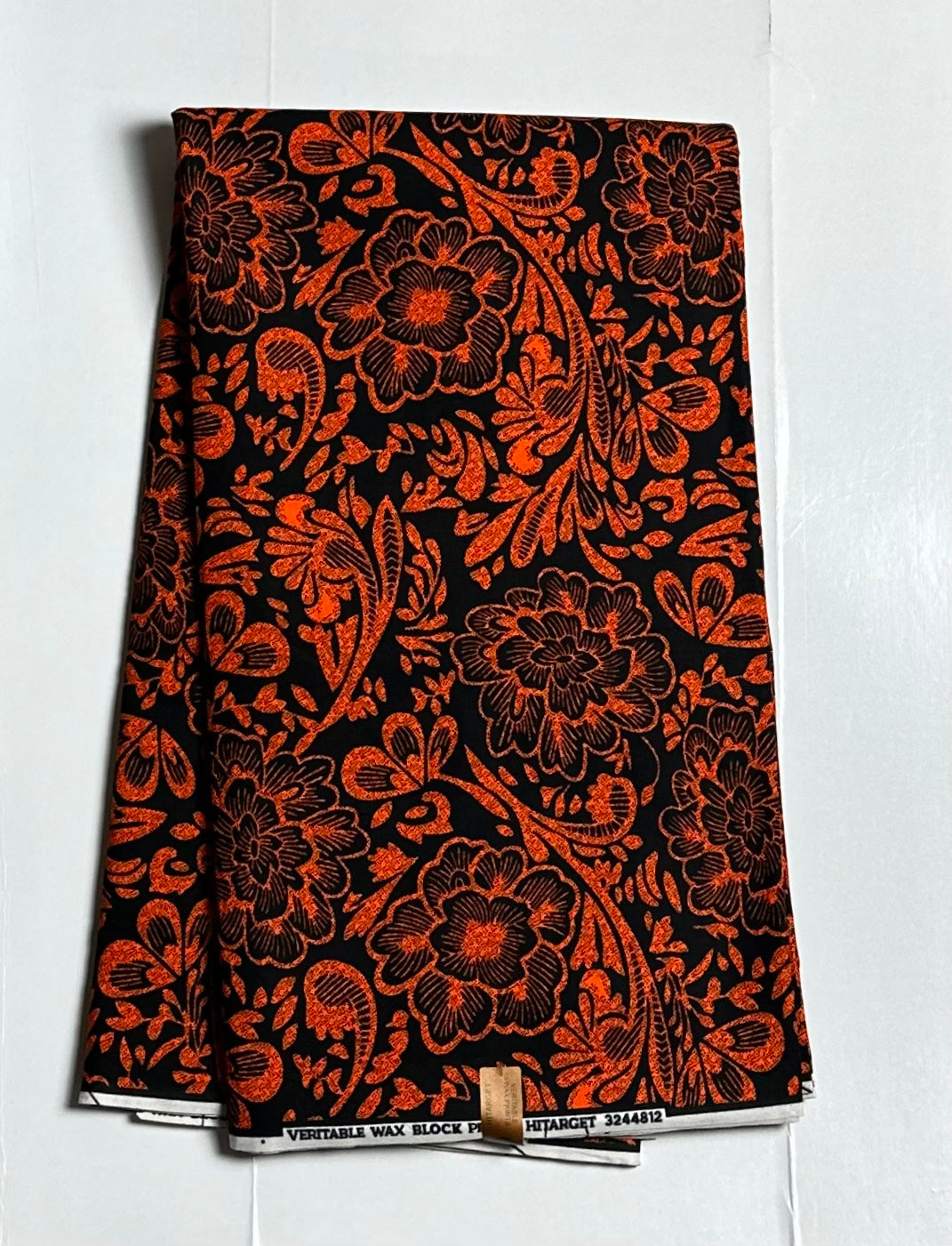 African Print Fabric, Ankara - Orange Fabric