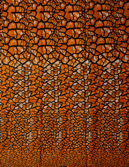 African Print Fabric, Ankara - Orange Fabric