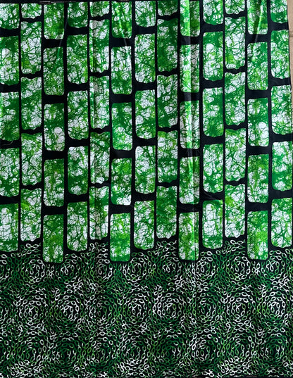 African Print Fabric, Ankara - Green Fabric