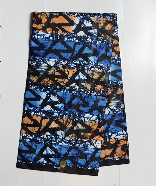 African Print Fabric, Ankara -Blue Fabric