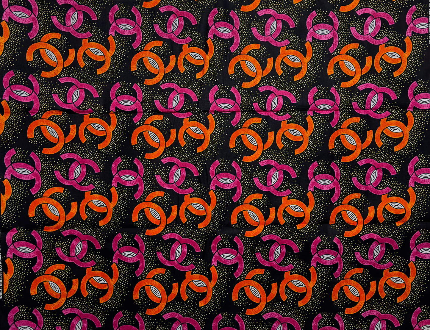 African Print Fabric, Ankara - Orange, Pink Fabric