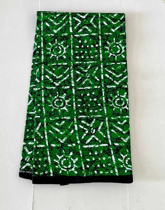 African Print Fabric, Ankara - Green Fabric