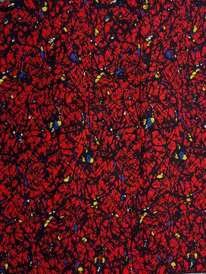 African Print Fabric, Ankara - Red Fabric