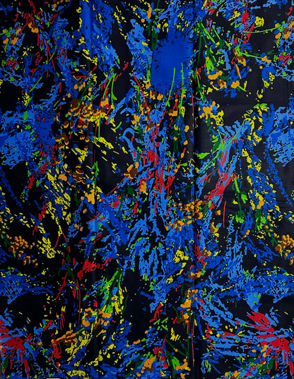 African Print Fabric, Ankara - Blue, Red, Green Fabric