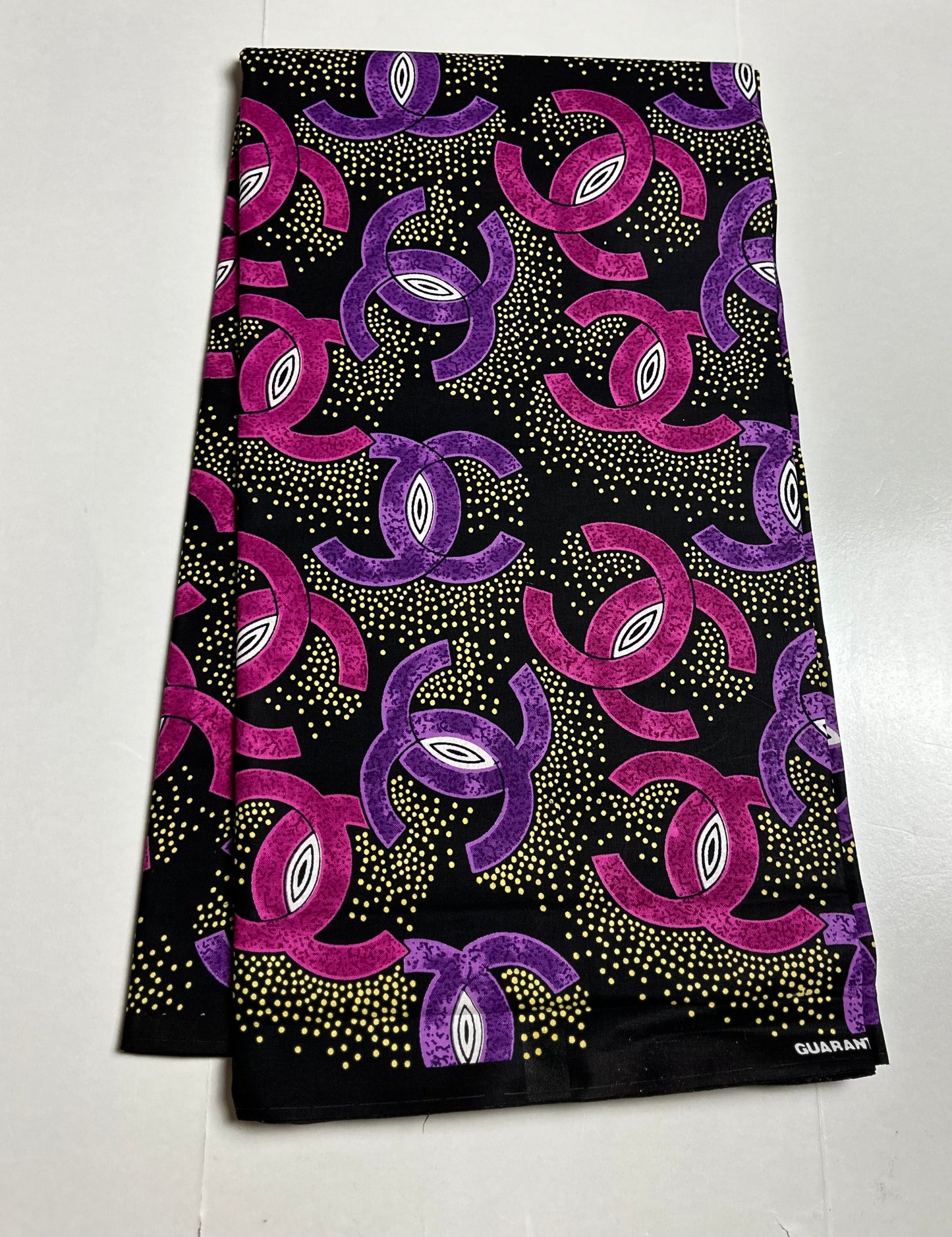 African Print Fabric, Ankara - Pink, Purple, Beige Fabric
