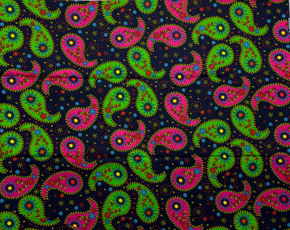 African Print Fabric, Ankara - Pink, Green Fabric