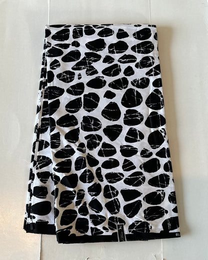 African Print Fabric, Ankara - Black, White, Monochrome Fabric