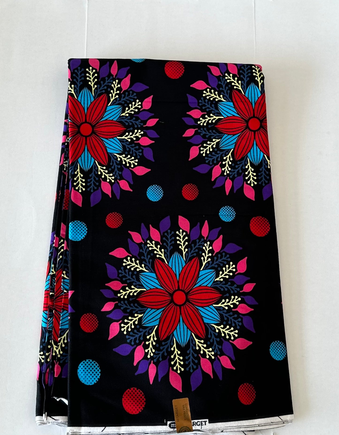 African Print Fabric, Ankara -Pink, Blue Fabric, African Clothing