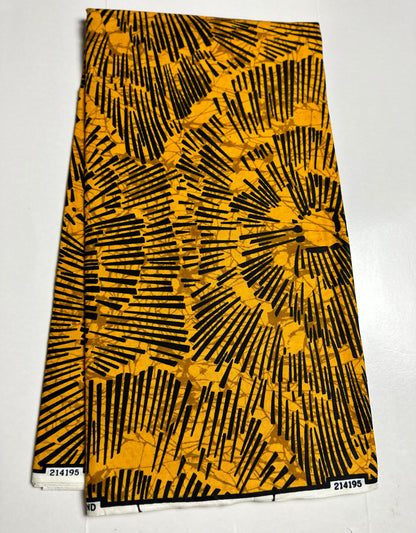 African Print Fabric, Ankara - Yellow Fabric