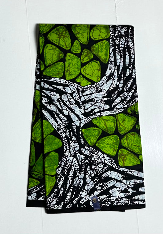 African Print Fabric, Ankara - Green Fabric