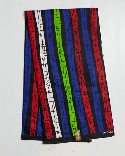 African Print Fabric, Ankara -Red, Green, Blue Fabric